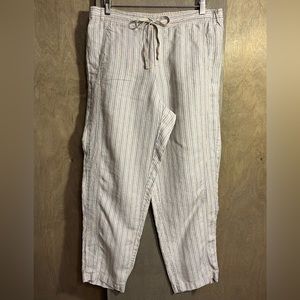 J Jill Love Linen Beachcomber striped ankle pants